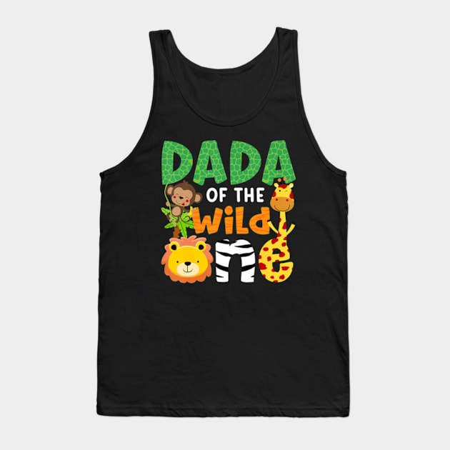 Dada of the Wild One Zoo Theme Bday Safari Jungle Animals Tank Top by Eduardo